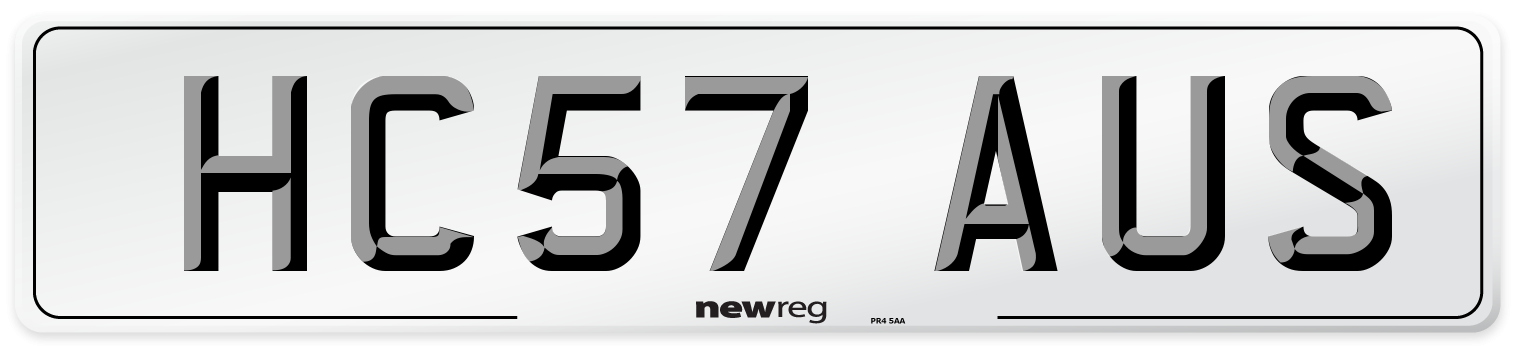 HC57 AUS Number Plate from New Reg